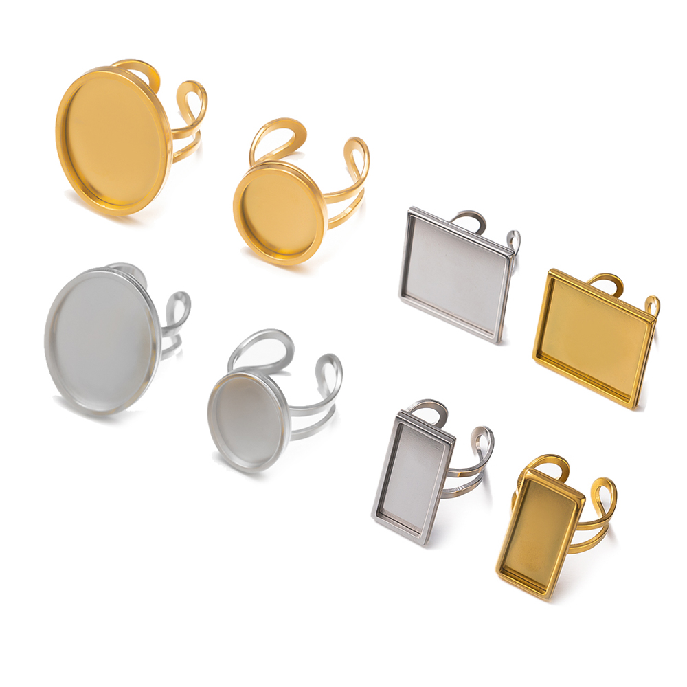 Ring Set Adjustable - 4 Buah Pengaturan Baki Dasar Cabochon