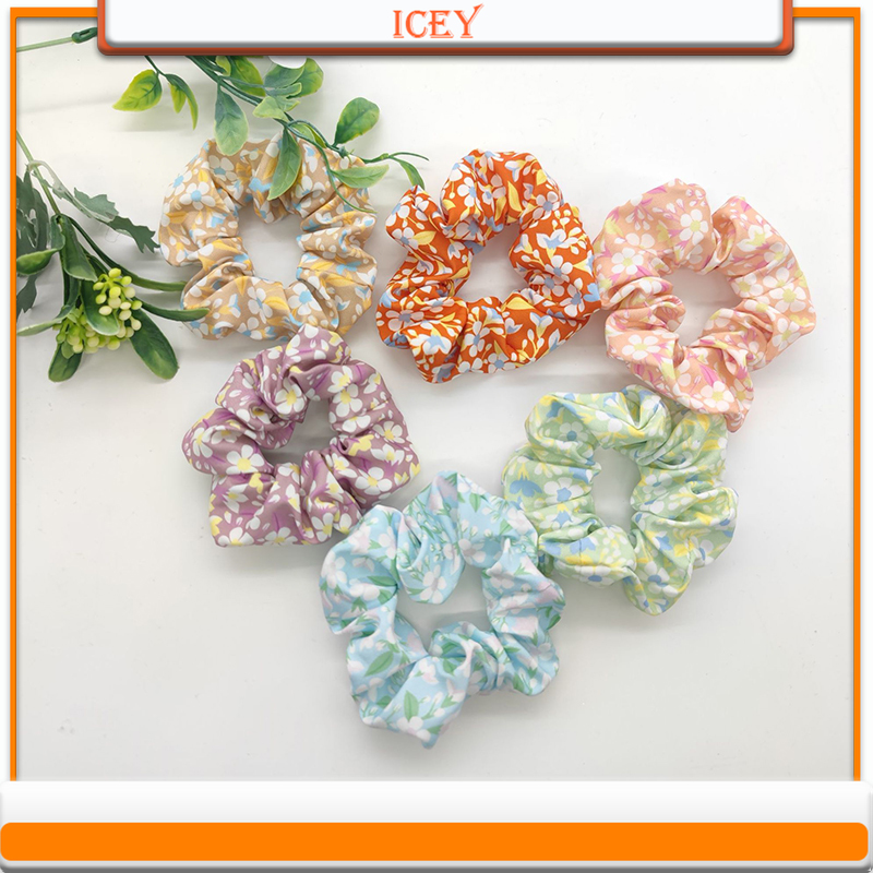 Scrunchie Satin Set - 1 buah bunga Scrunchie cincin usus