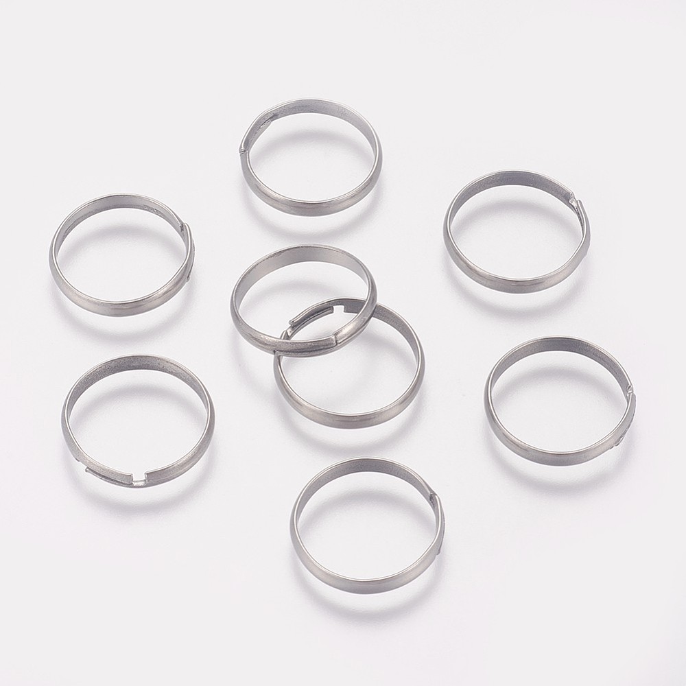 Ring Set Adjustable - 50 Buah Cincin Jari Baja Tahan