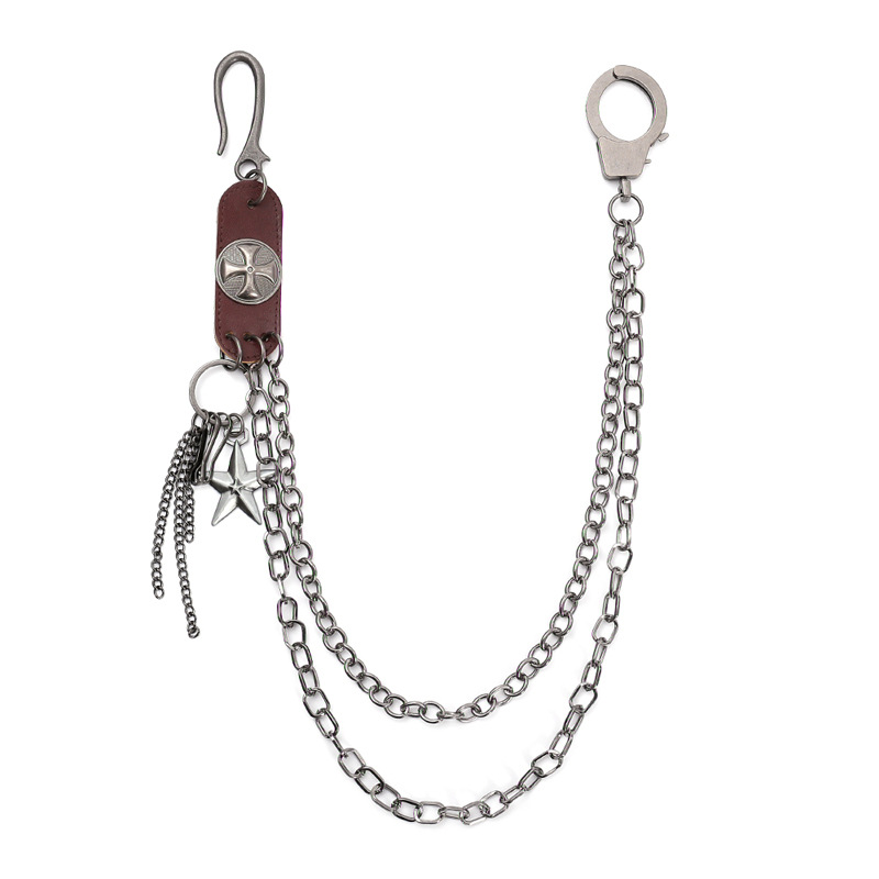 Women Accessories Pk - Rantai kunci kulit sapi Steet Punk