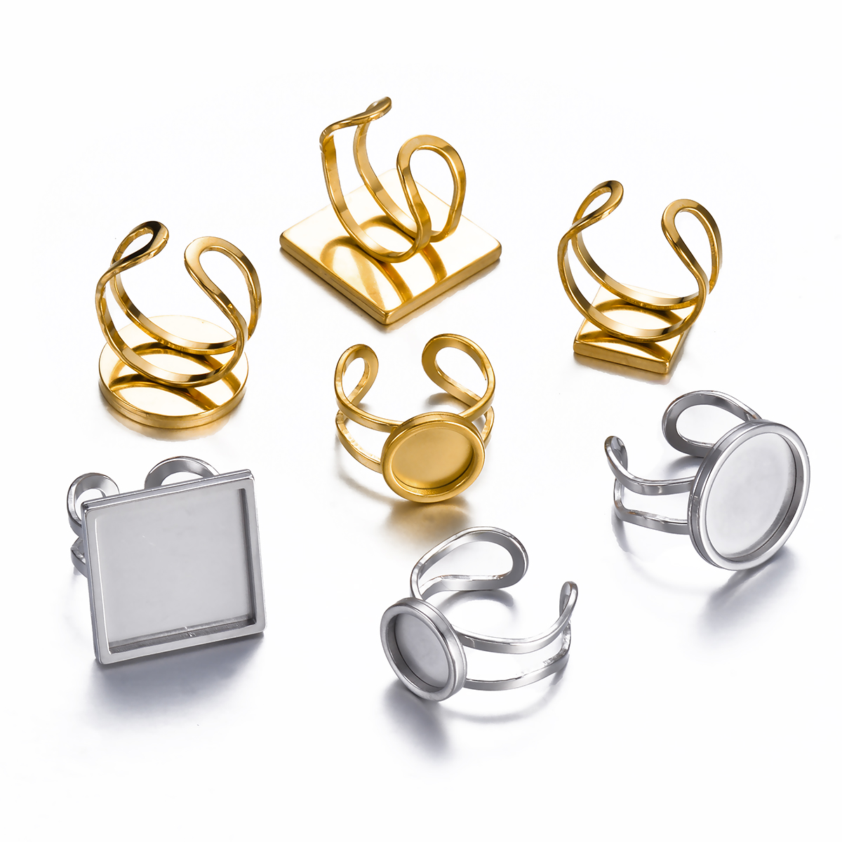 Ring Set Adjustable - 4PCS Cincin Stainless Steel yang Dapat
