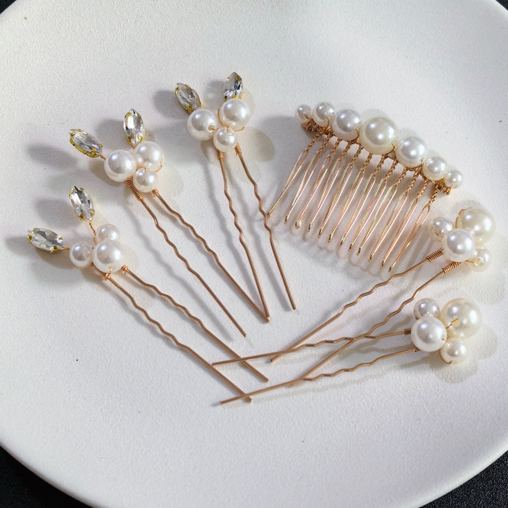 Women'S Accessories H&M - Set Sisir Jepit Rambut Kristal Mutiara