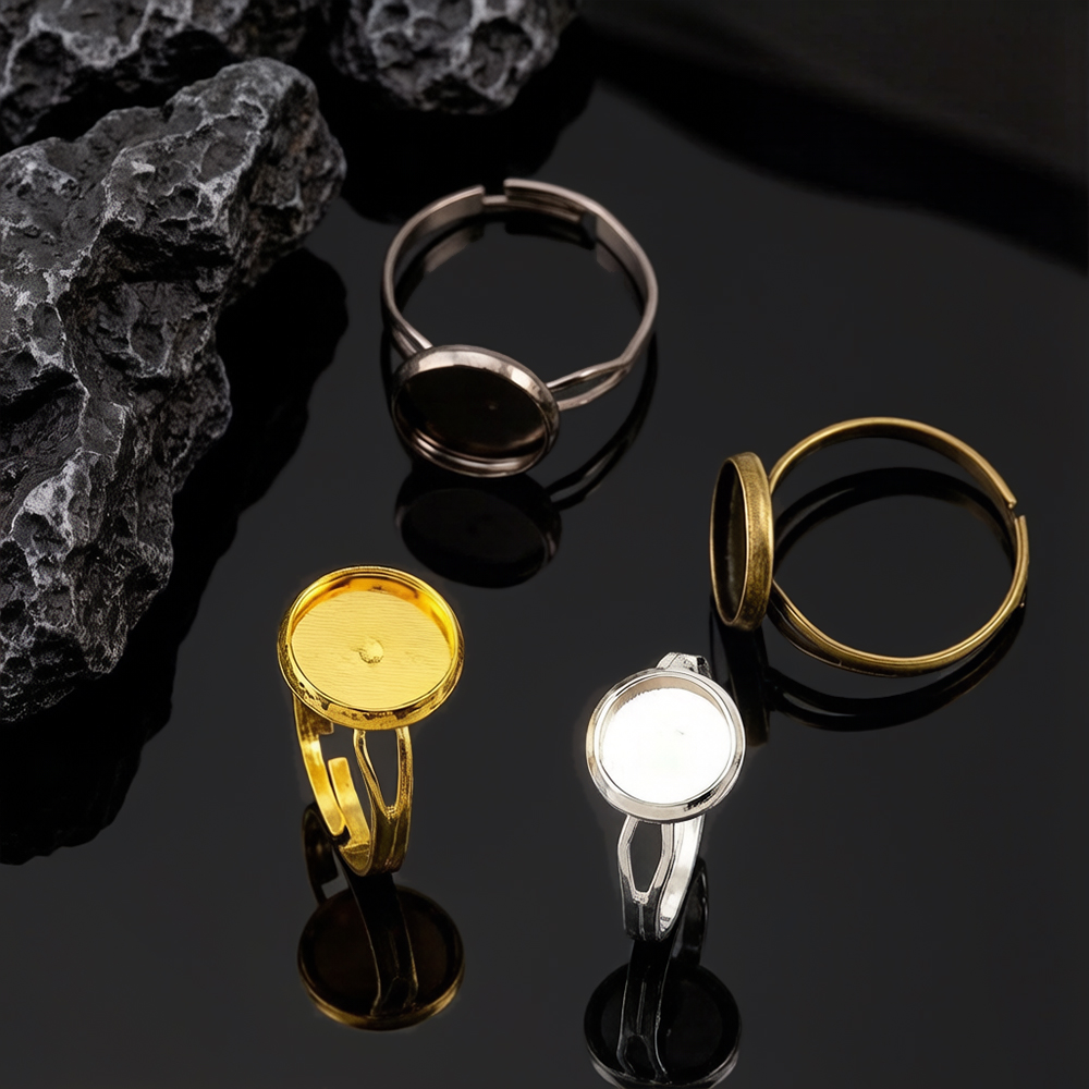 Ring Set Adjustable - 10pcs/lot Cincin Dasar Kosong yang Dapat