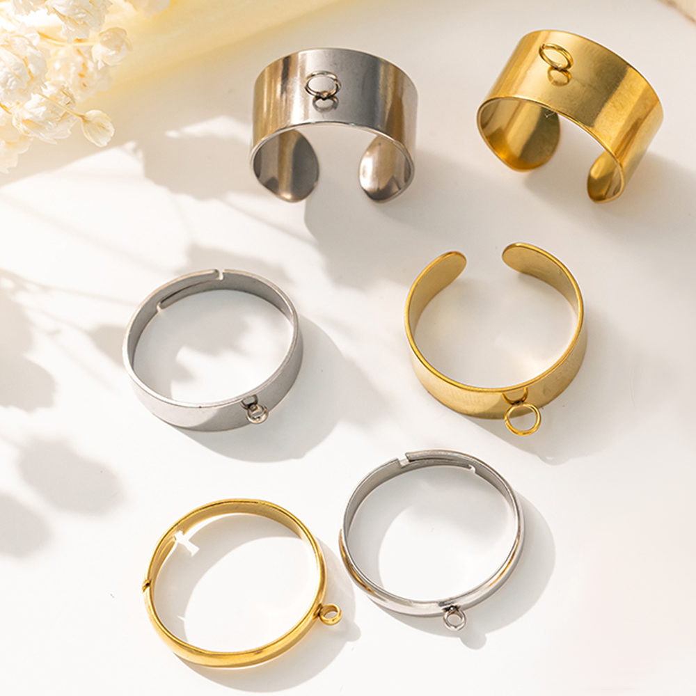 Ring Set Adjustable - 5 Buah/Lot Dasar Cincin Terbuka Dapat