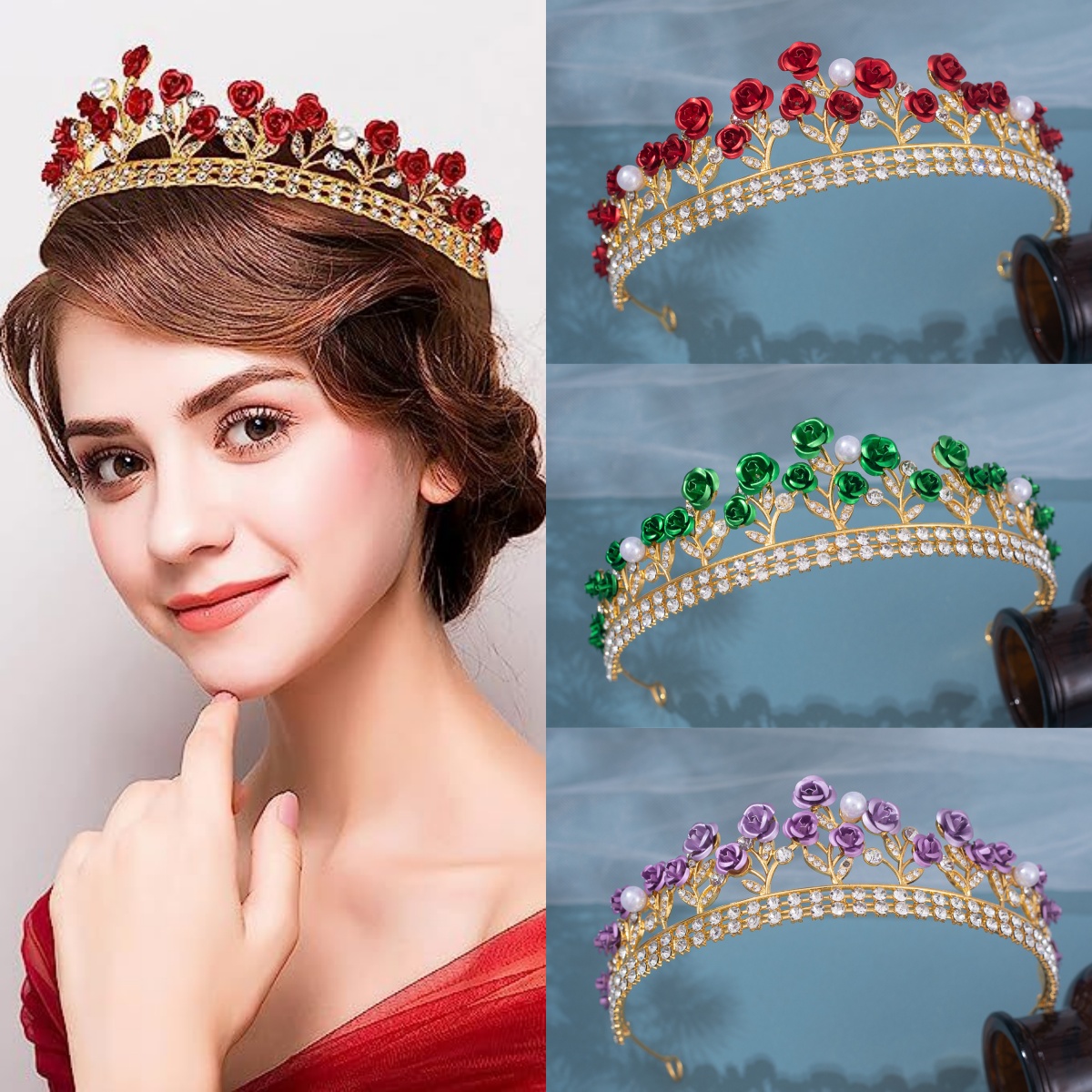 Women Accessories For Wedding - Mahkota Pengantin Keramik Barok Berhias Berlian
