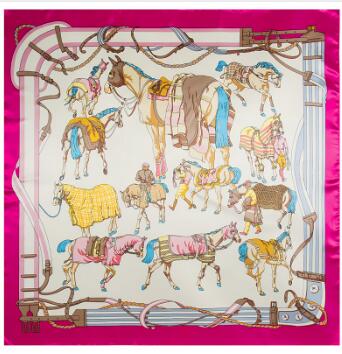 Women Accessories Brands - Syal persegi sabuk kuda perang 90cm