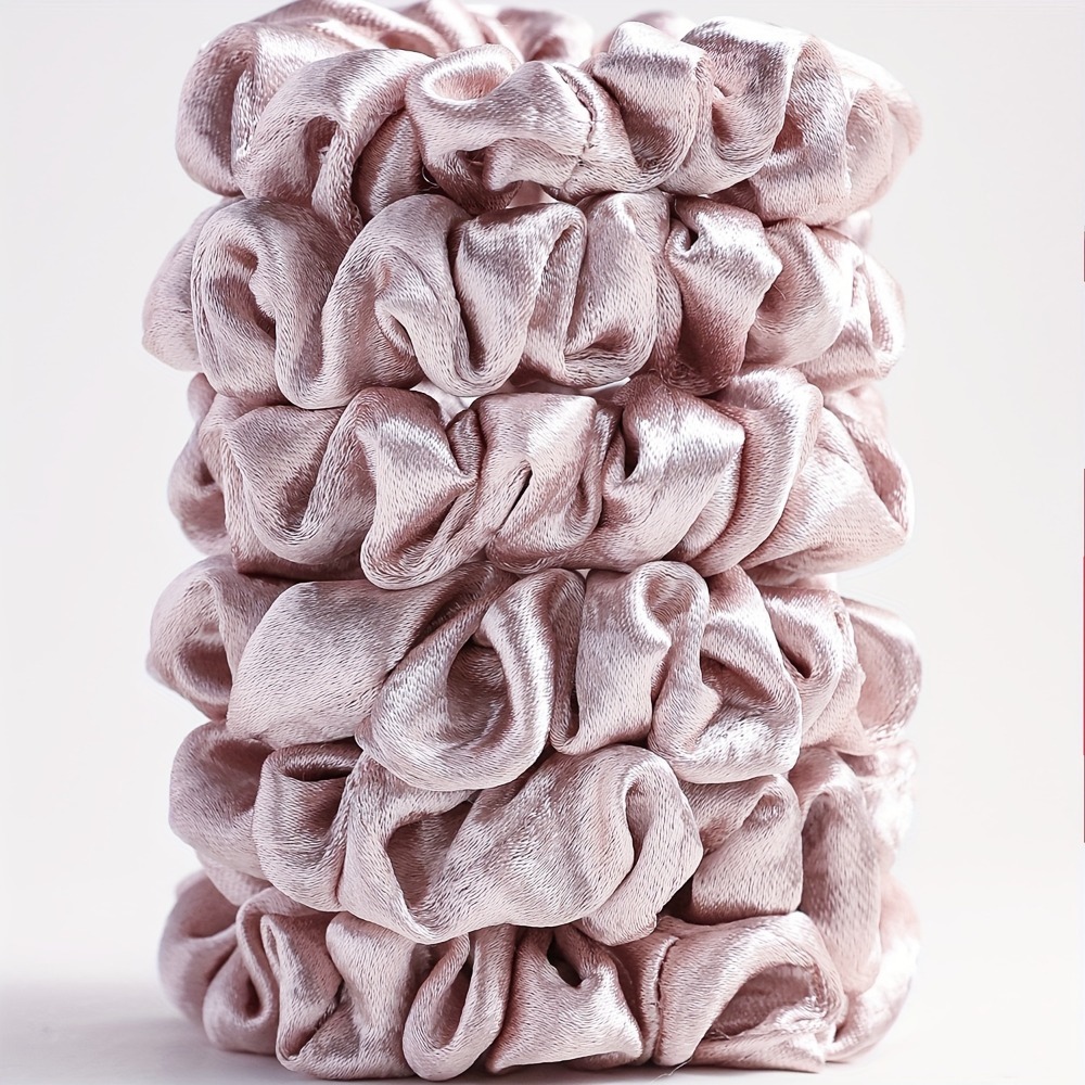6 Buah Set Ikat Rambut Satin L - Scrunchie Satin Set ulasan dan harga