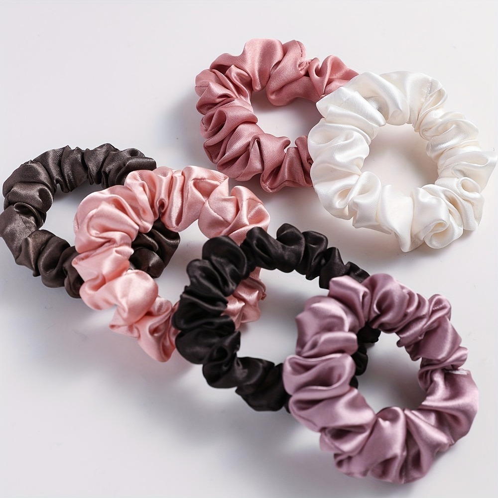 6 Buah Set Ikat Rambut Satin L - Scrunchie Satin Set ulasan dan harga