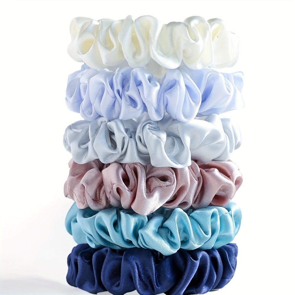 6 Buah Set Ikat Rambut Satin L - Scrunchie Satin Set ulasan dan harga
