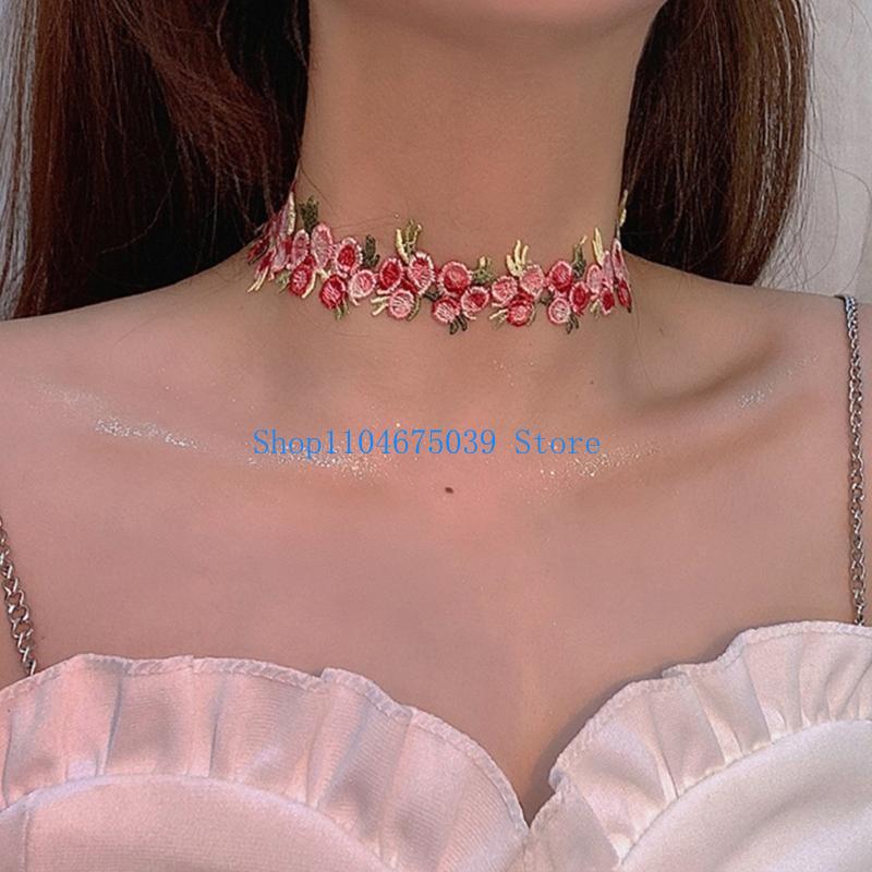 Kalung Choker Renda Bunga Bord - Women Accessories Pk ulasan dan harga