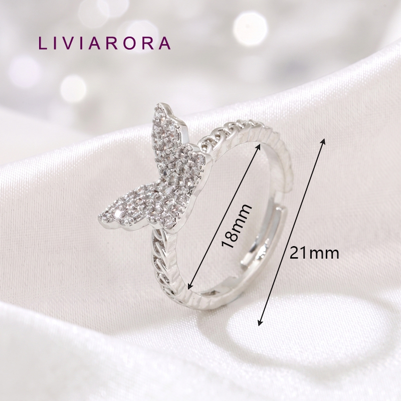 1/2/4Pcs Cincin Jari Kupu-Kupu - Ring Set Adjustable ulasan dan harga