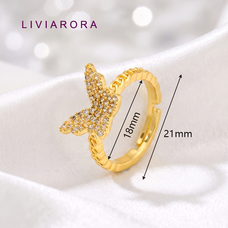 1/2/4Pcs Cincin Jari Kupu-Kupu - Ring Set Adjustable ulasan dan harga
