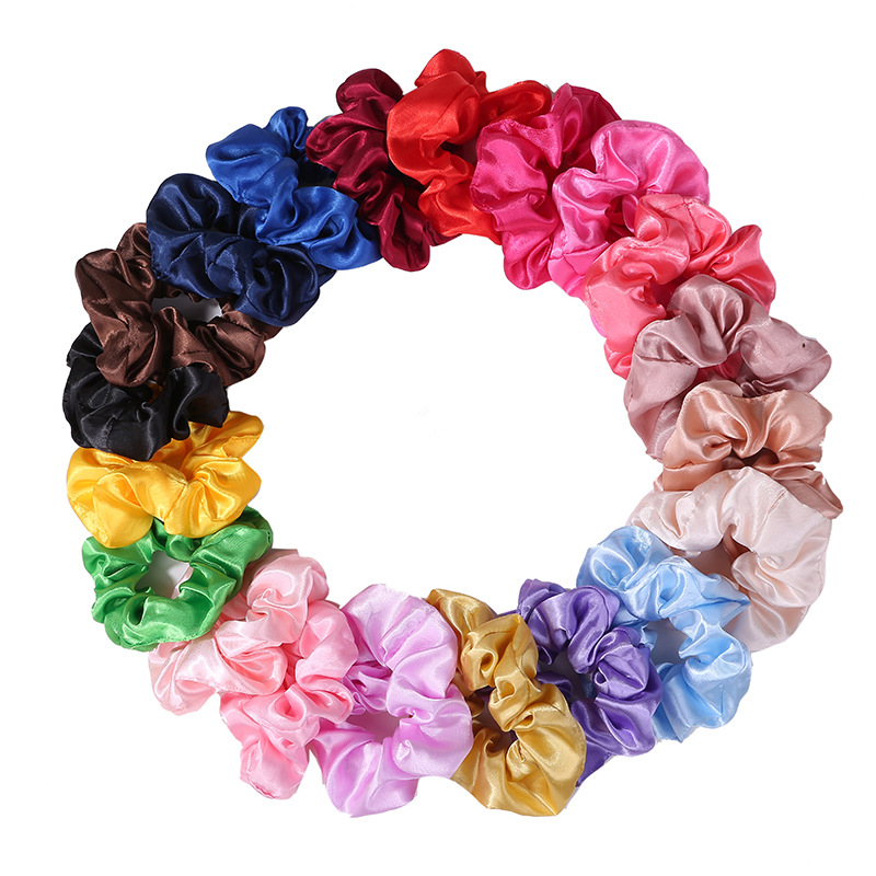 Banyak ikat rambut scrunchie,  - Scrunchie Satin Set ulasan dan harga