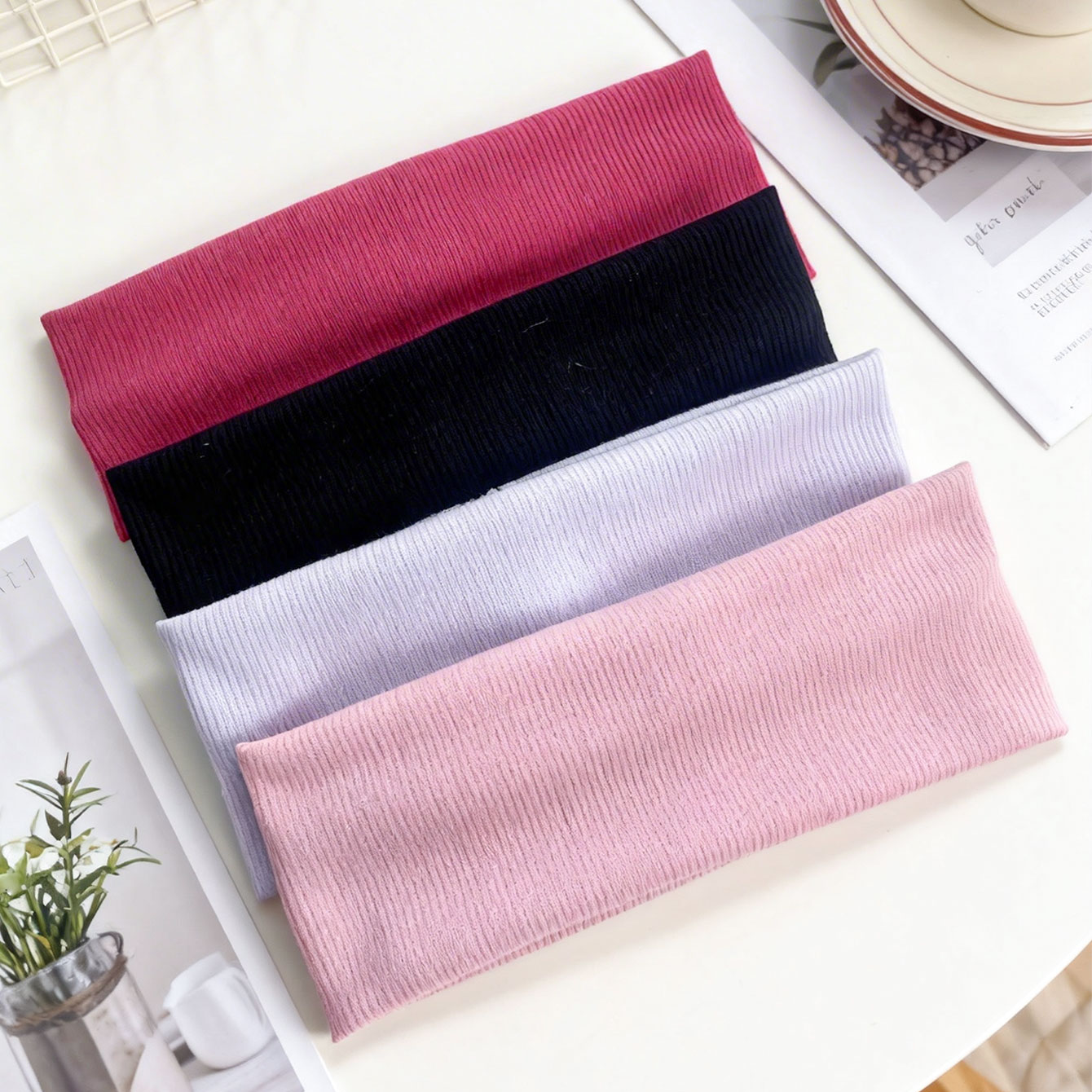 4 buah ikat kepala elastis ber - Women'S Yoga Accessories ulasan dan harga