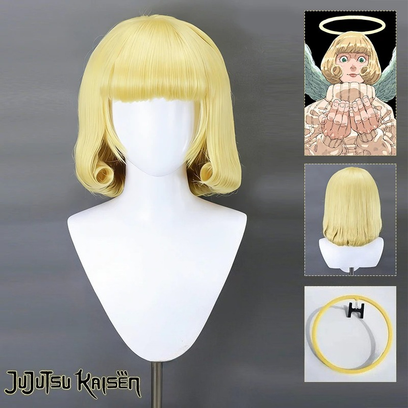 Wig Cosplay Anime Jujitsu Kais - Women'S Yellow Accessories ulasan dan harga
