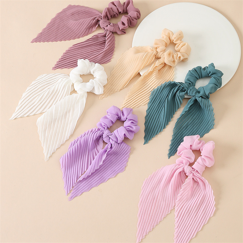 6 Buah/Set Ikat Rambut Pita Be - Scrunchie Satin Set ulasan dan harga