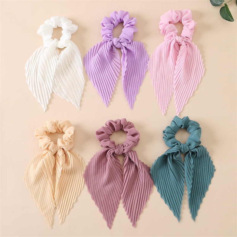 6 Buah/Set Ikat Rambut Pita Be - Scrunchie Satin Set ulasan dan harga
