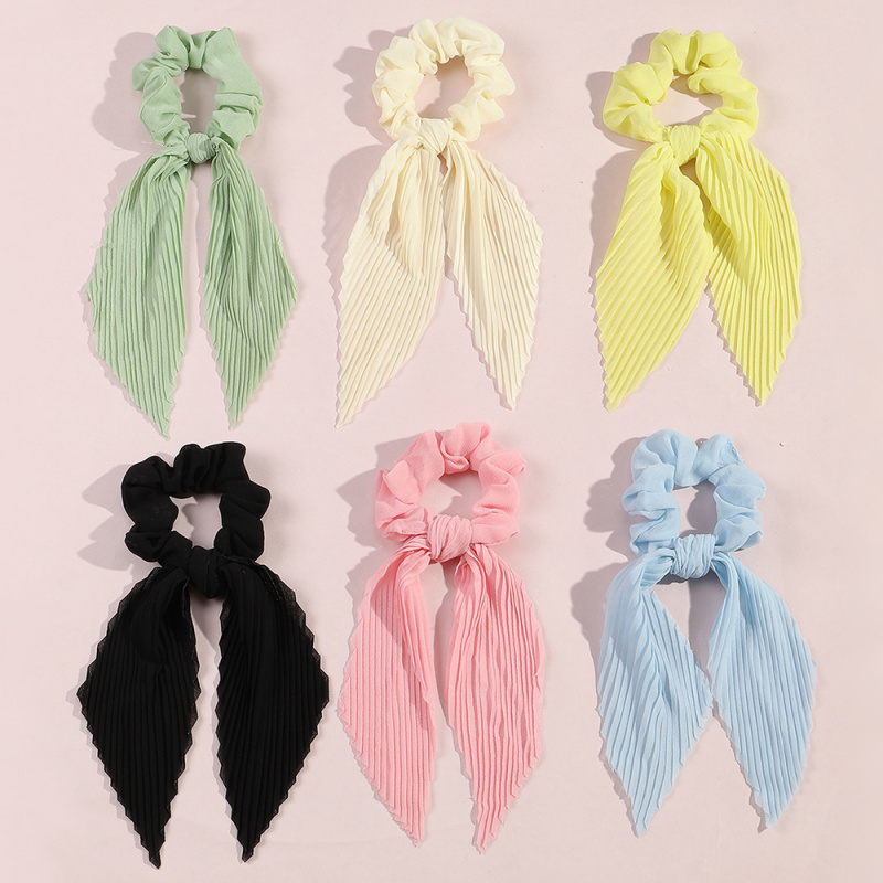 6 Buah/Set Ikat Rambut Pita Be - Scrunchie Satin Set ulasan dan harga