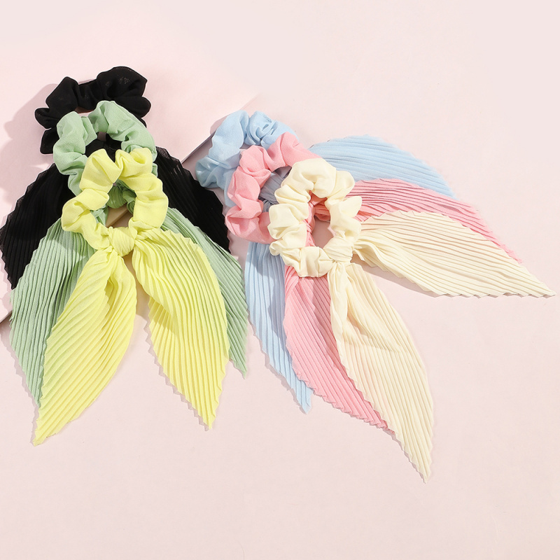 6 Buah/Set Ikat Rambut Pita Be - Scrunchie Satin Set ulasan dan harga