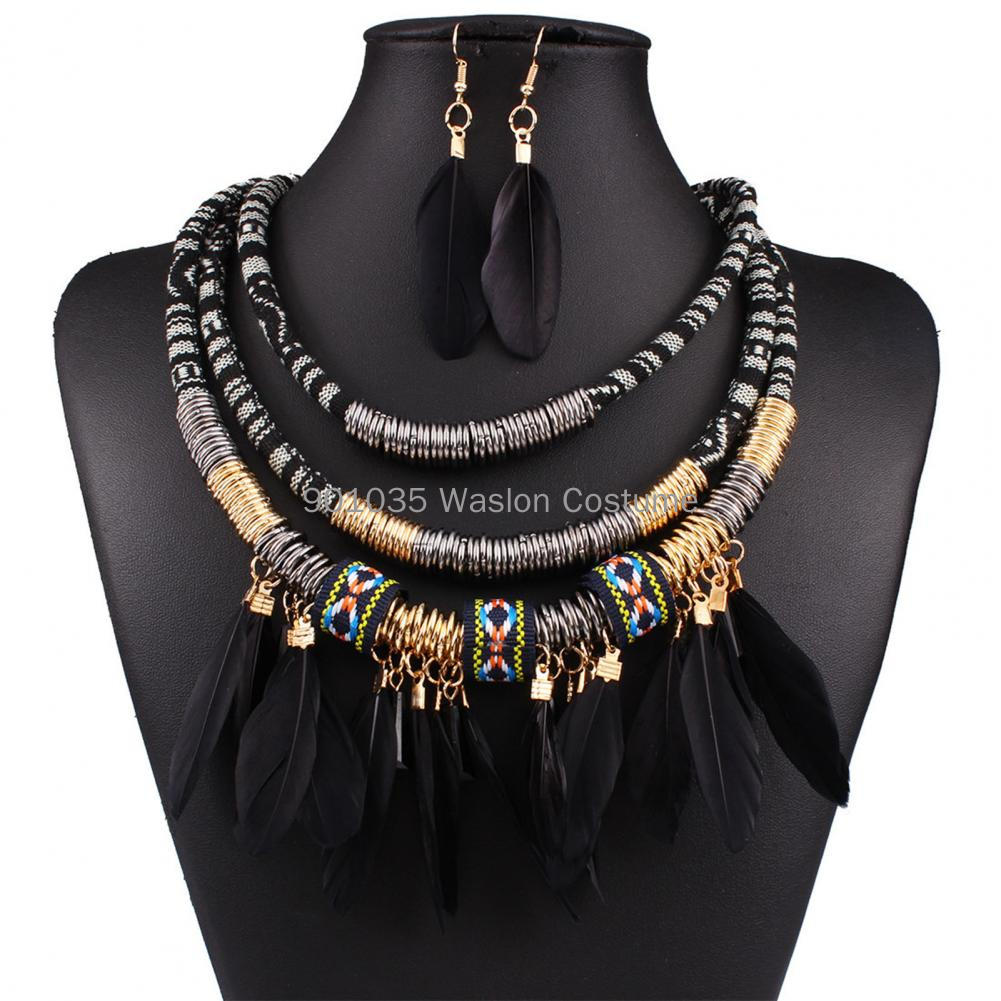 2 buah/Set kalung rumbai bulu  - Women Accessories In Egypt ulasan dan harga