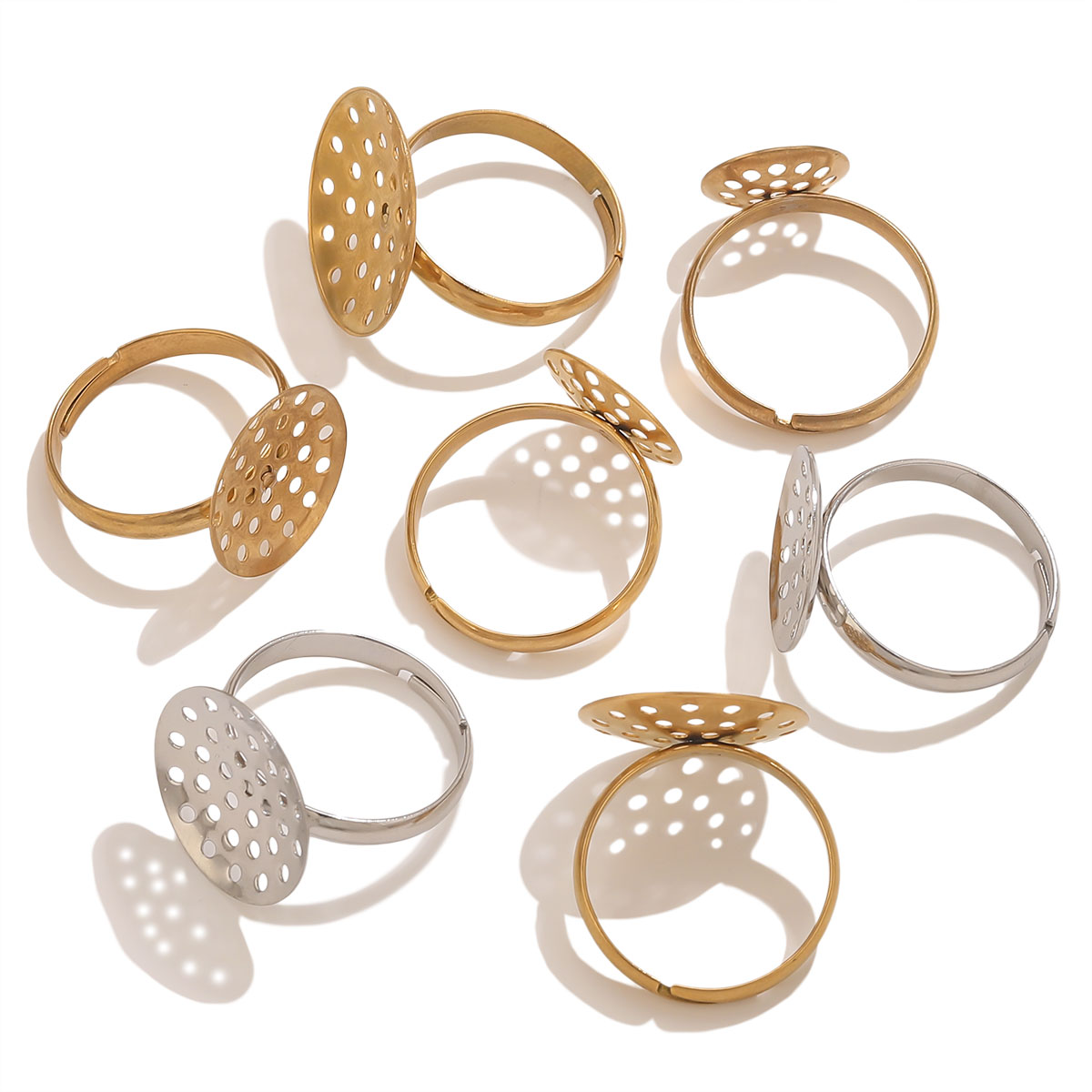 10 Buah/Lot Dasar Cincin Baja  - Ring Set Adjustable ulasan dan harga