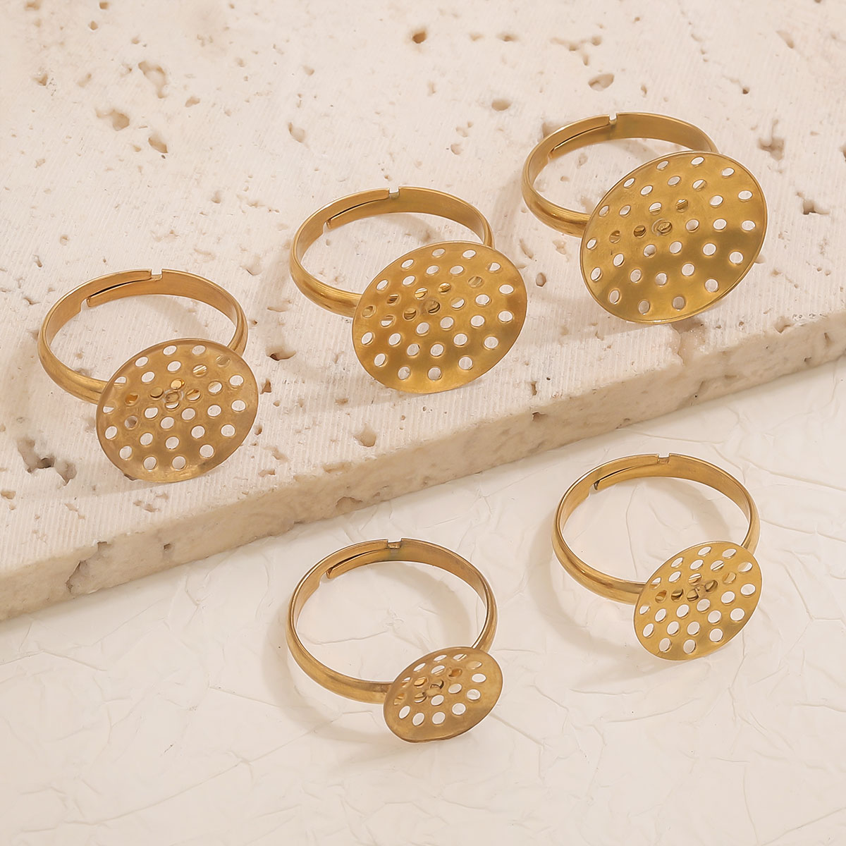 10 Buah/Lot Dasar Cincin Baja  - Ring Set Adjustable ulasan dan harga