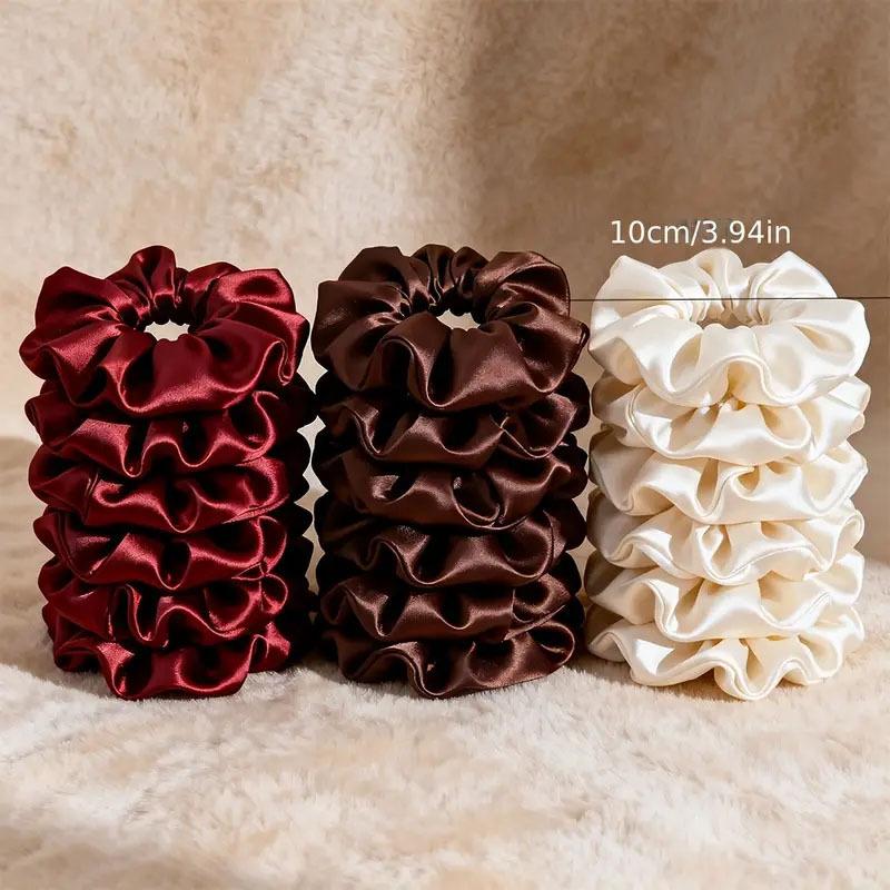 10Pcs/set Ikat Rambut Satin Wa - Scrunchie Satin Set ulasan dan harga