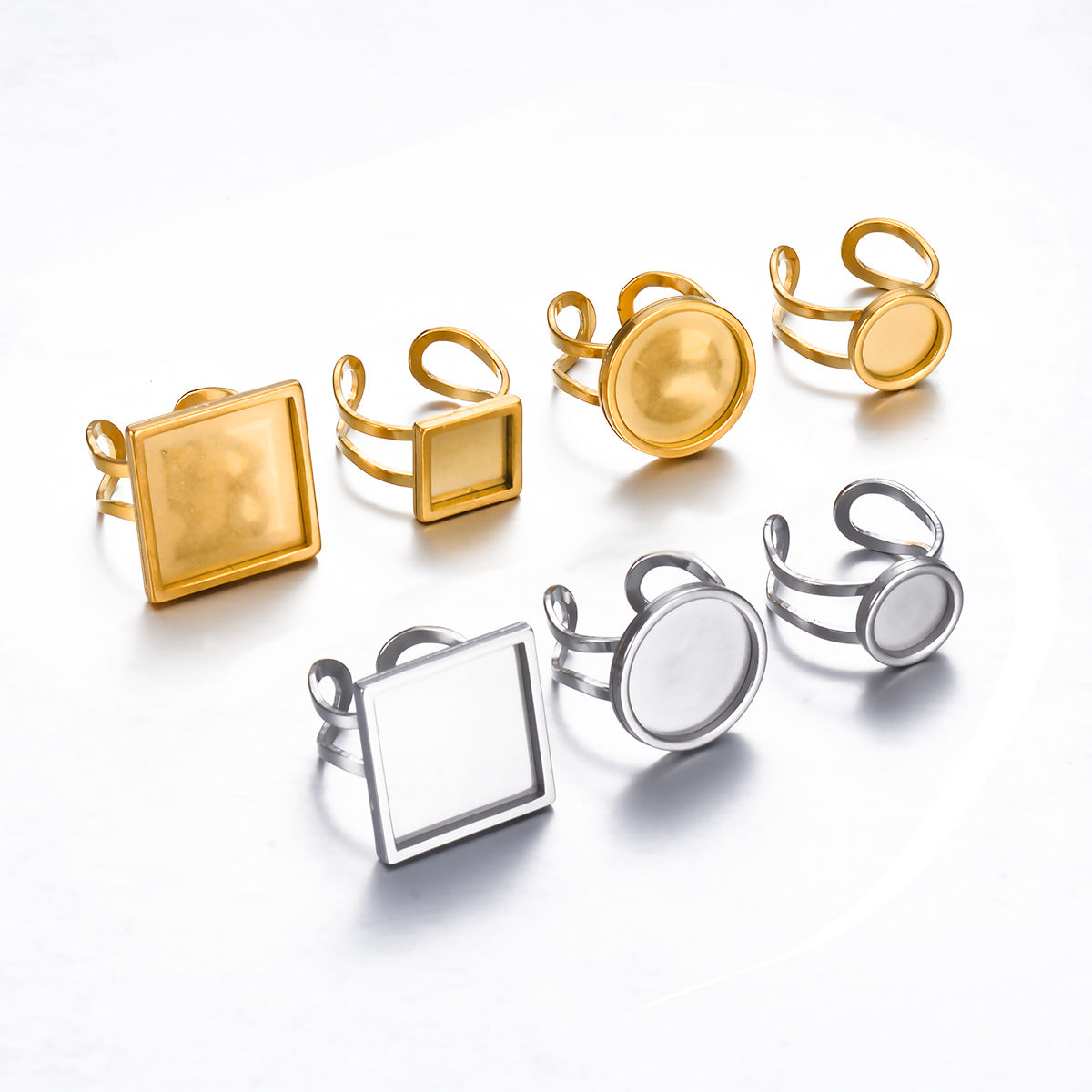4PCS Cincin Stainless Steel ya - Ring Set Adjustable ulasan dan harga