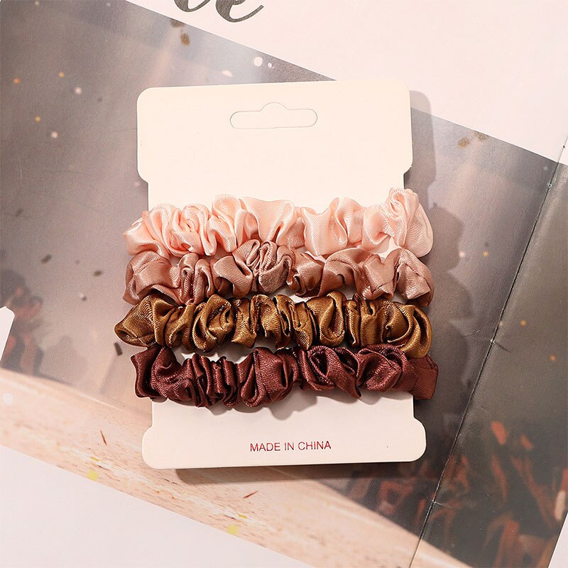 4 buah kulit sutra murni Set i - Scrunchie Satin Set ulasan dan harga