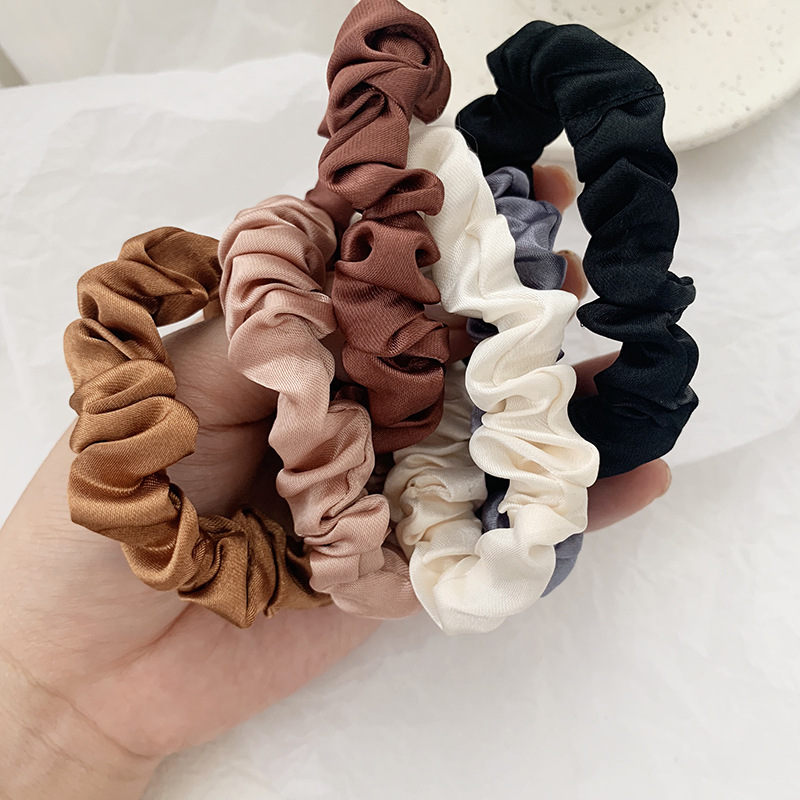 1 Set Satin Sutra Warna Solid  - Scrunchie Satin Set ulasan dan harga