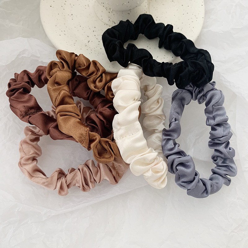 1 Set Satin Sutra Warna Solid  - Scrunchie Satin Set ulasan dan harga