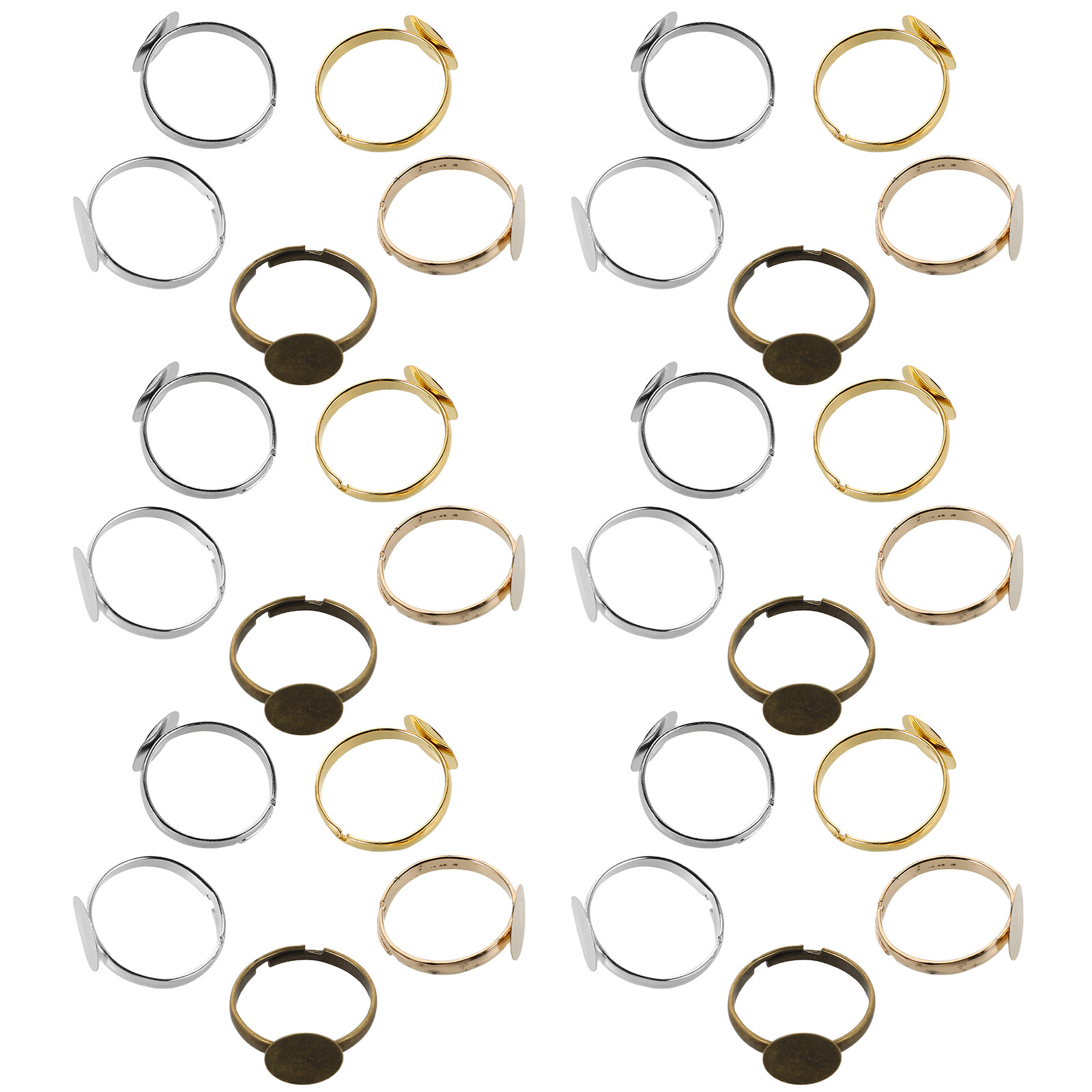 100Pcs Cincin Dasar Cabochon y - Ring Set Adjustable ulasan dan harga