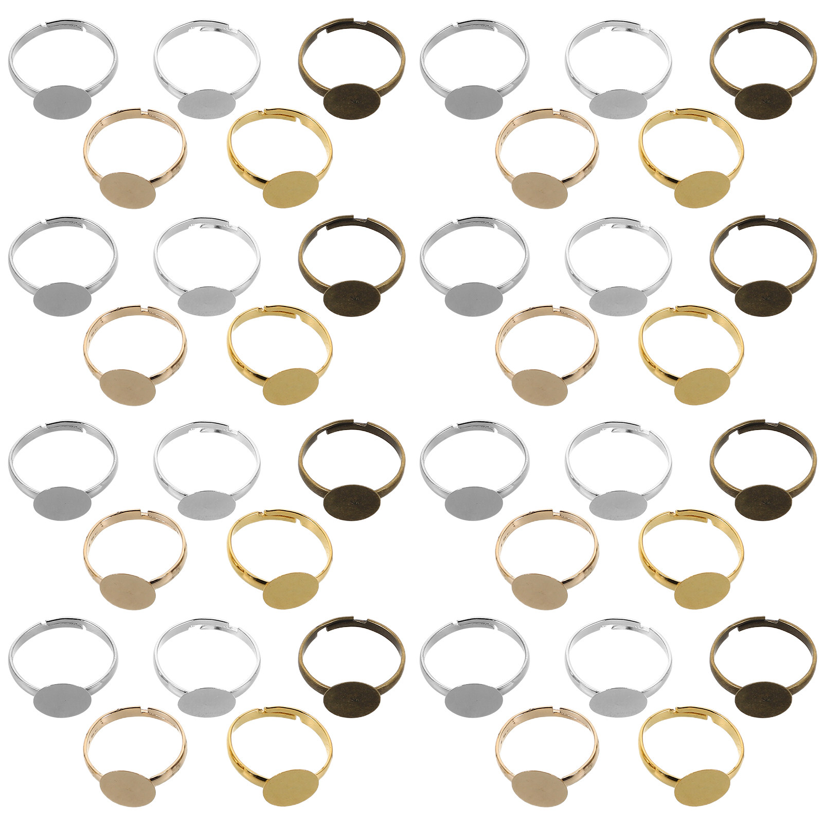 100Pcs Cincin Dasar Cabochon y - Ring Set Adjustable ulasan dan harga