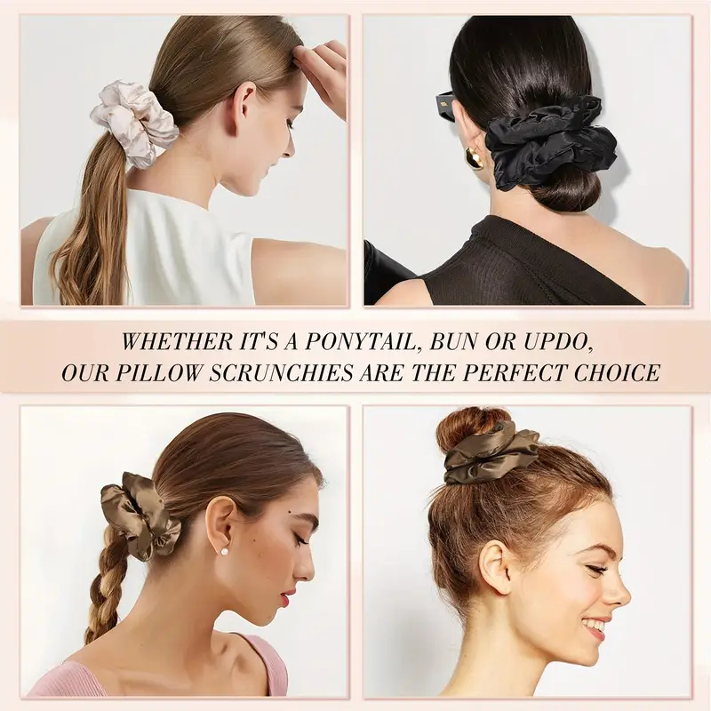 16 Buah Ikat Rambut Satin Lemb - Scrunchie Satin Set ulasan dan harga