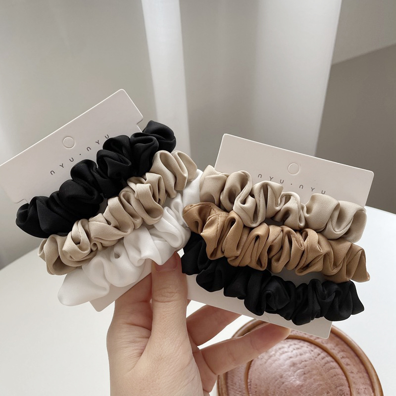 Set Ikat Rambut Satin 3 Buah/S - Scrunchie Satin Set ulasan dan harga