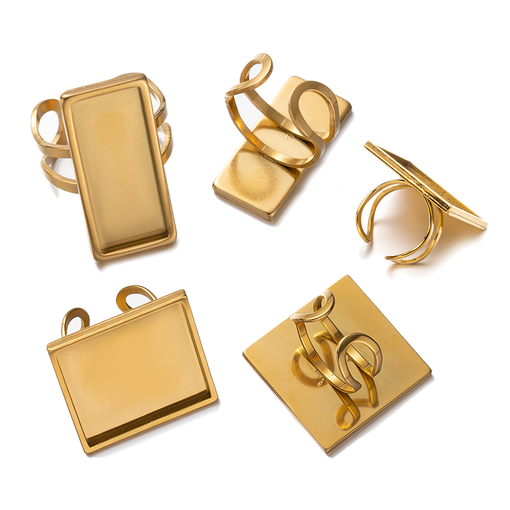 4 Buah Bezel Baki Cabochon Bul - Ring Set Adjustable ulasan dan harga